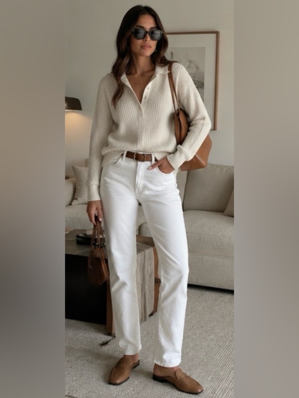 Frame Denim White Le Garçon Straight-Leg Jeans